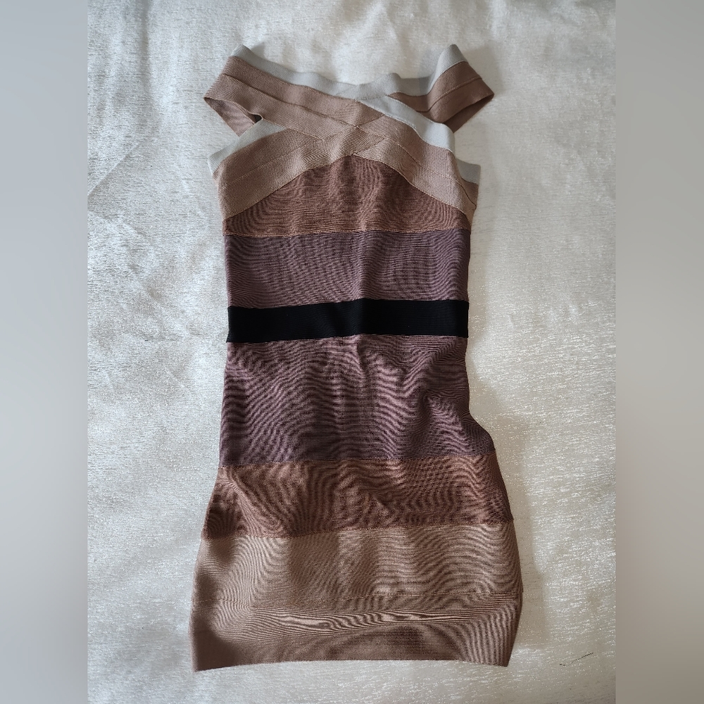Herve Leger Bandage Dress Brown M (S)